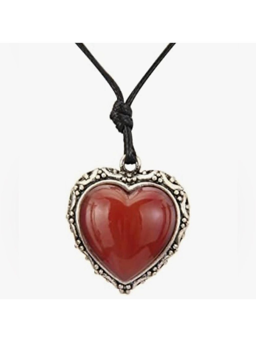 Red Heart Boho Vintage Inspired Love Necklace